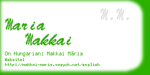 maria makkai business card